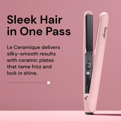 L'Ange hair straightener side profile showing temperature control