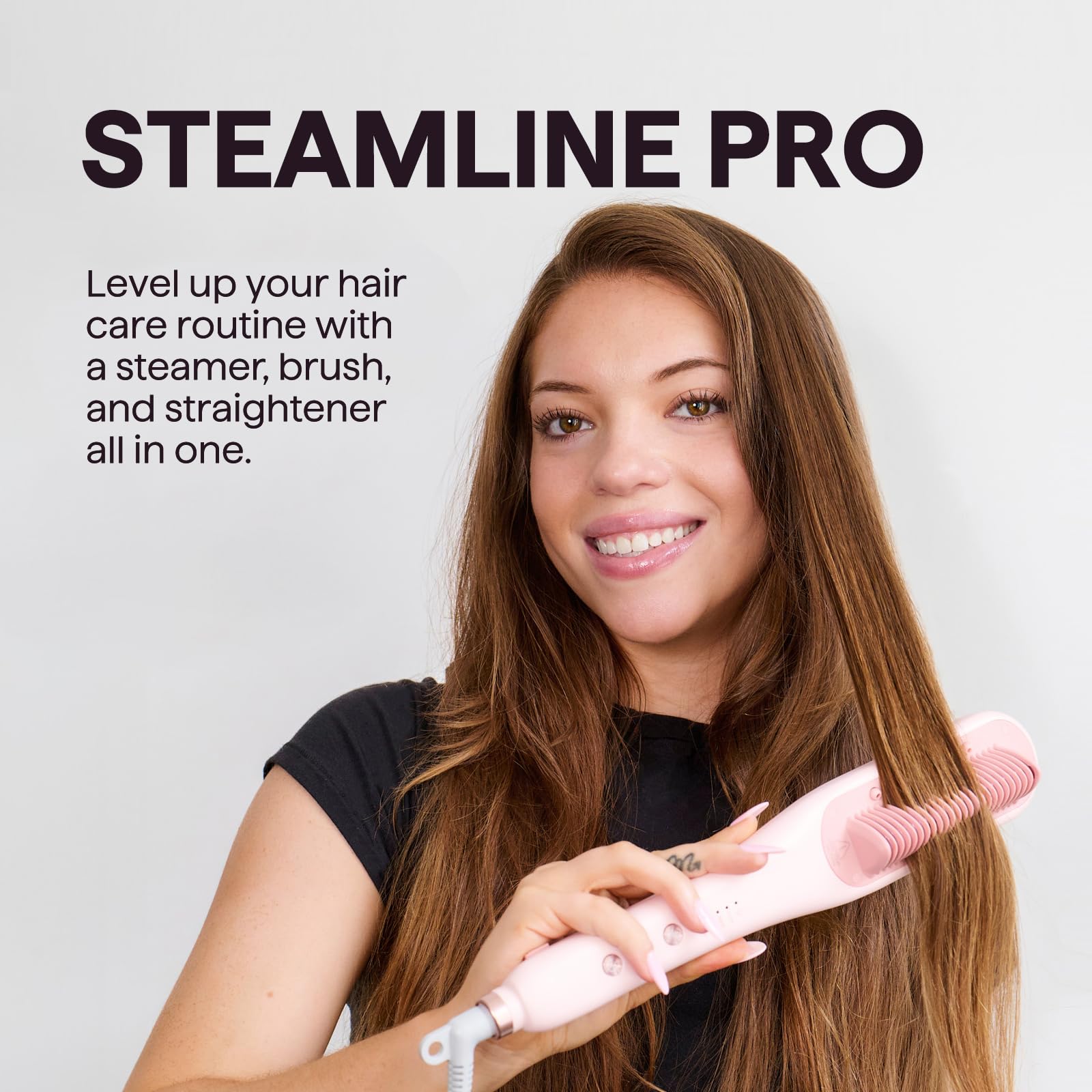 Close up of Wavytalk steam brush nano-fog nozzle technology