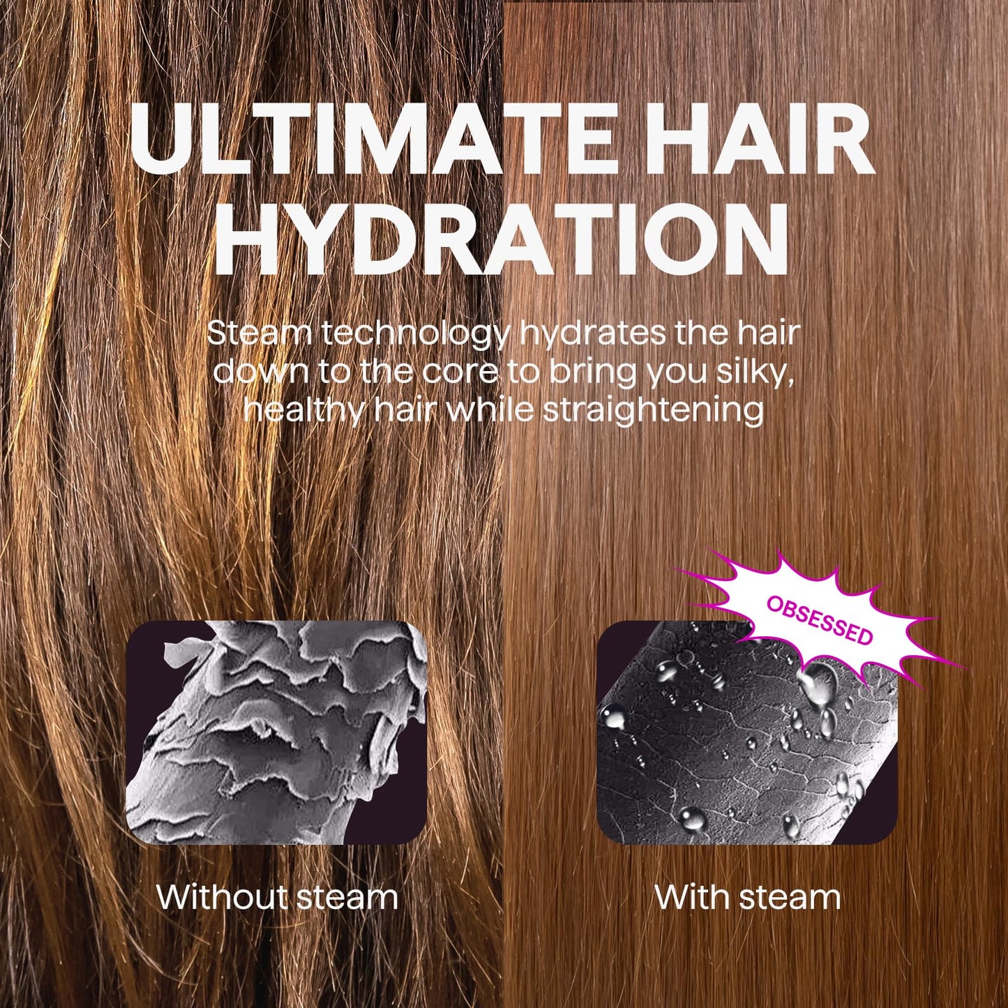 Wavytalk hair straightening brush showing temperature control buttons