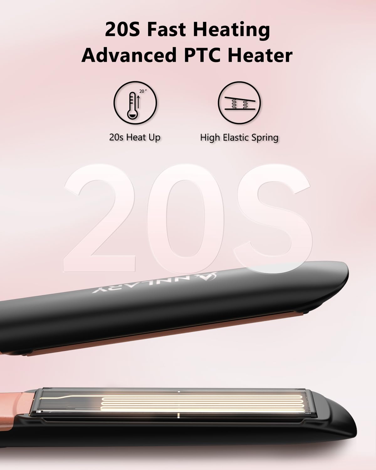 Annlary hair curler and straightener with heat-resistant silicone