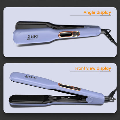 Compact dual voltage JINRI purple hair iron showcasing travel friendly sleek dimensions