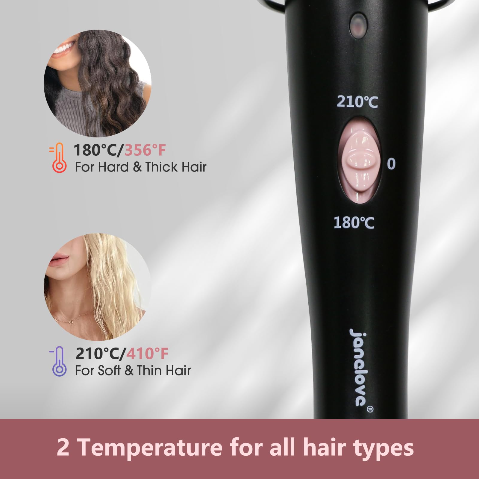 Janelove 1 inch beach waver iron highlighting fast heating premium components