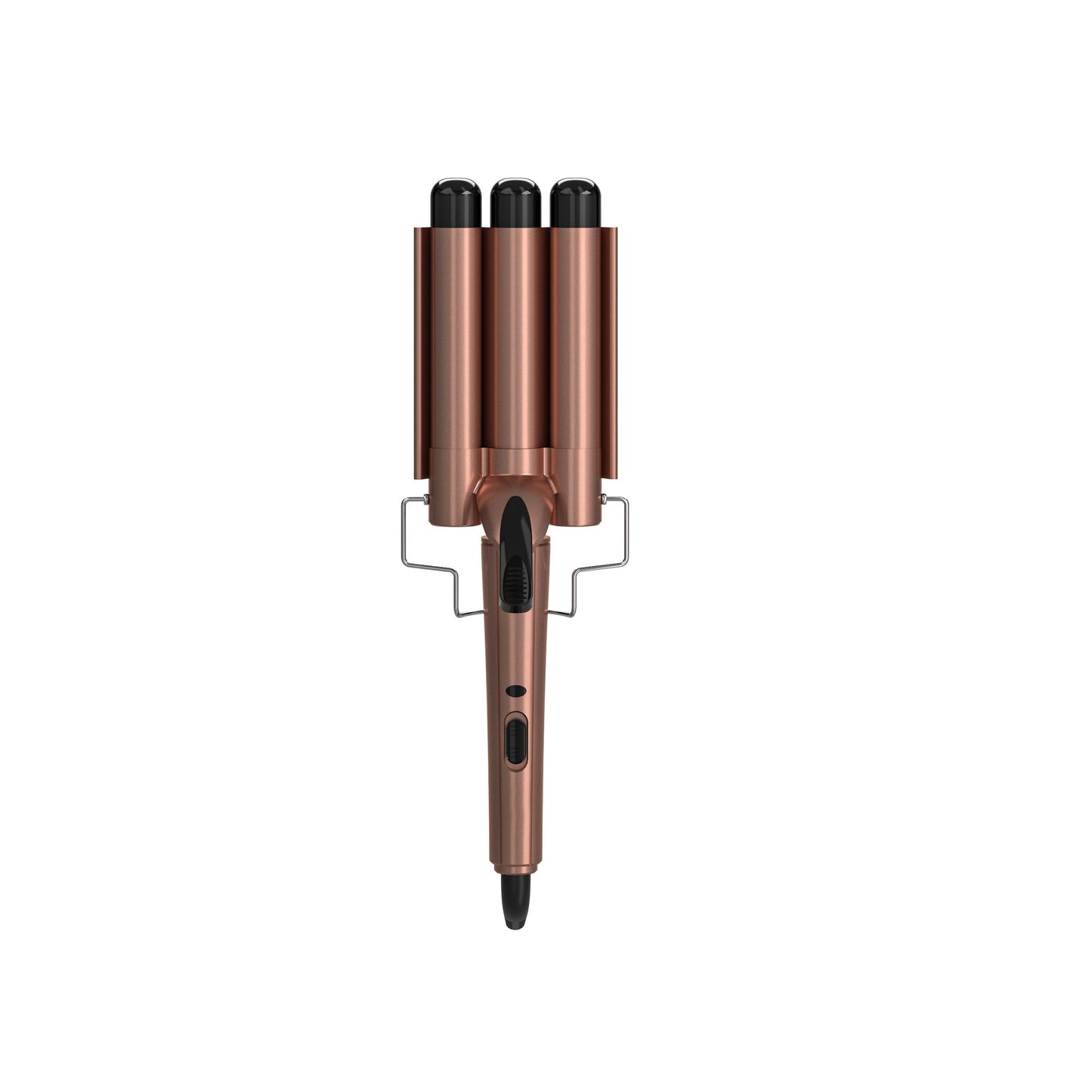 Premium ceramic coated hair waver showing the fast heating elements from an angled perspective.