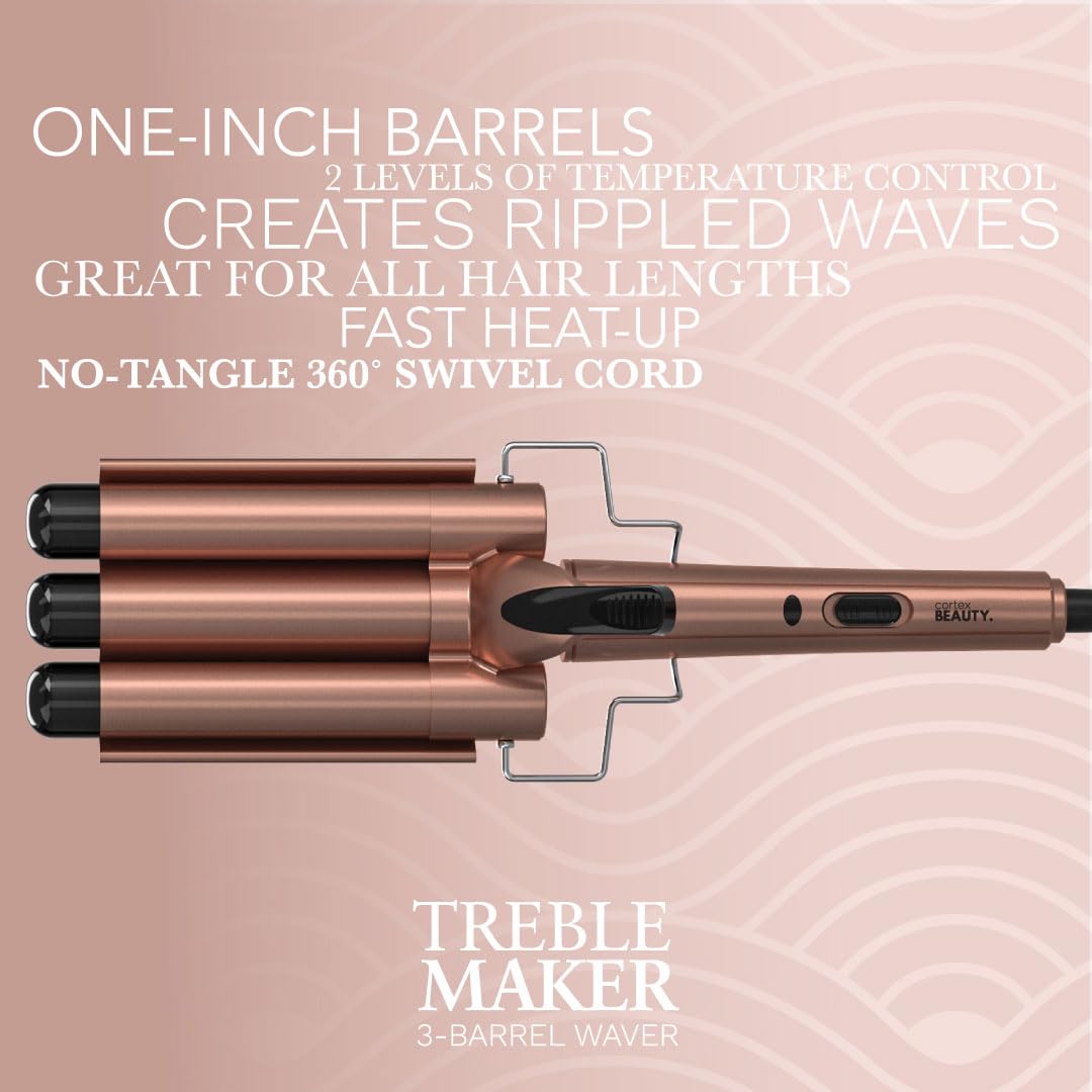 Authentic USA imported Cortex Beauty Wave Maker in rose gold packaging for professional results.
