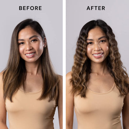 L'ANGE HAIR adjustable temperature wavy hair curler showcasing the digital temperature control buttons