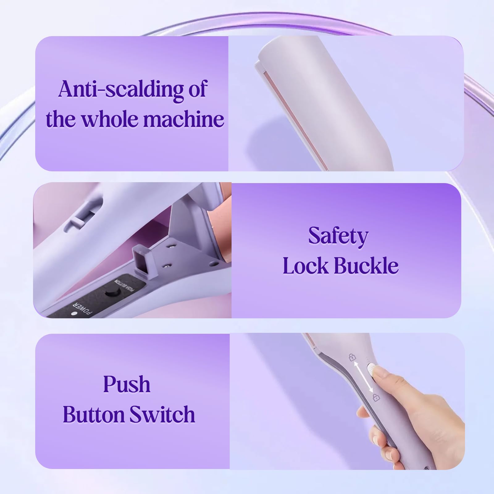 Full packaging display of the imported pink ionic hair styling tool for women.