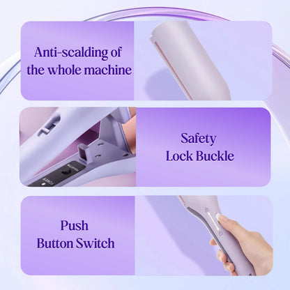 Full packaging display of the imported pink ionic hair styling tool for women.