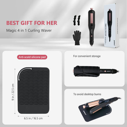 Janelove deep wave hair curler showcasing the 360 degree professional swivel power cable connection.