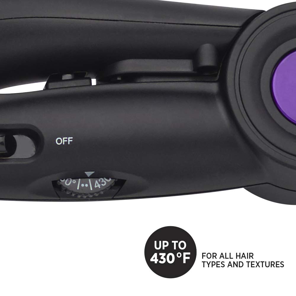 Hot Tools professional styling iron highlighting the safety locking switch closed position