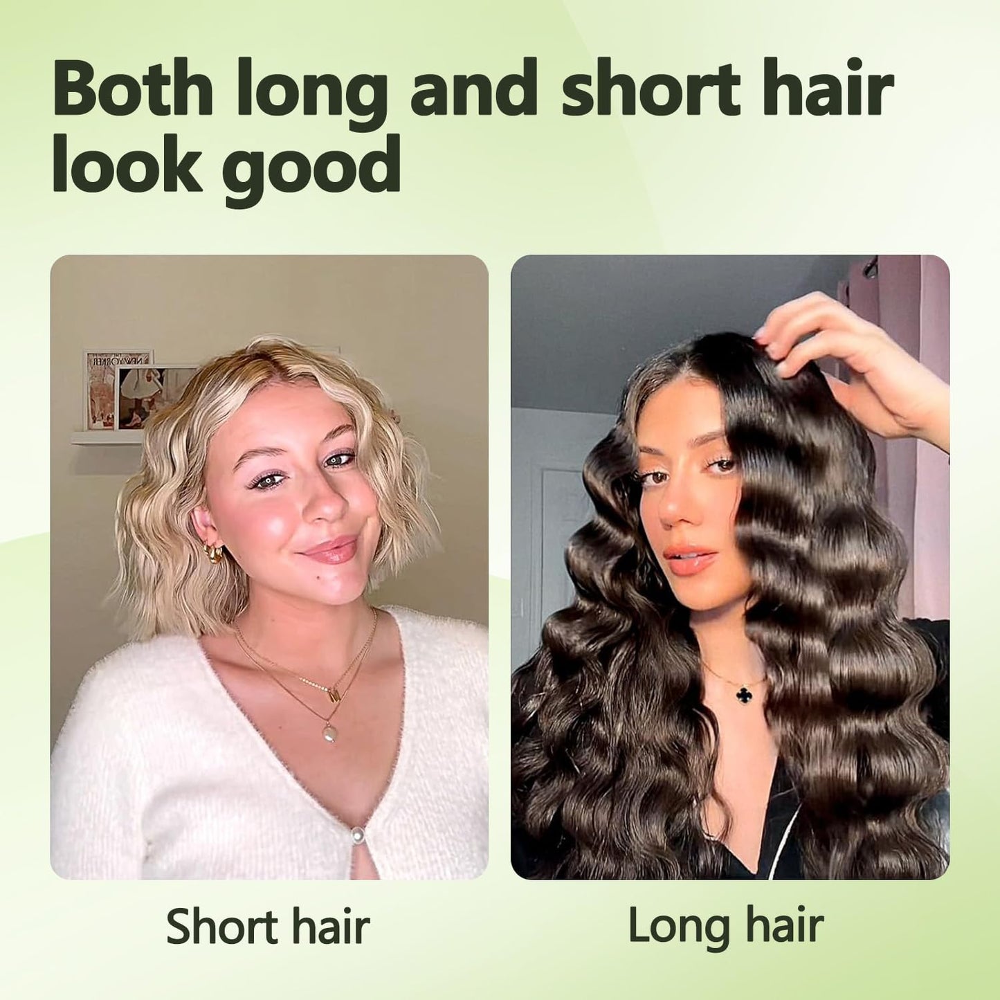 TOHUAN deep wave curler tool displayed open to show the premium ceramic coating that prevents hair frizz.