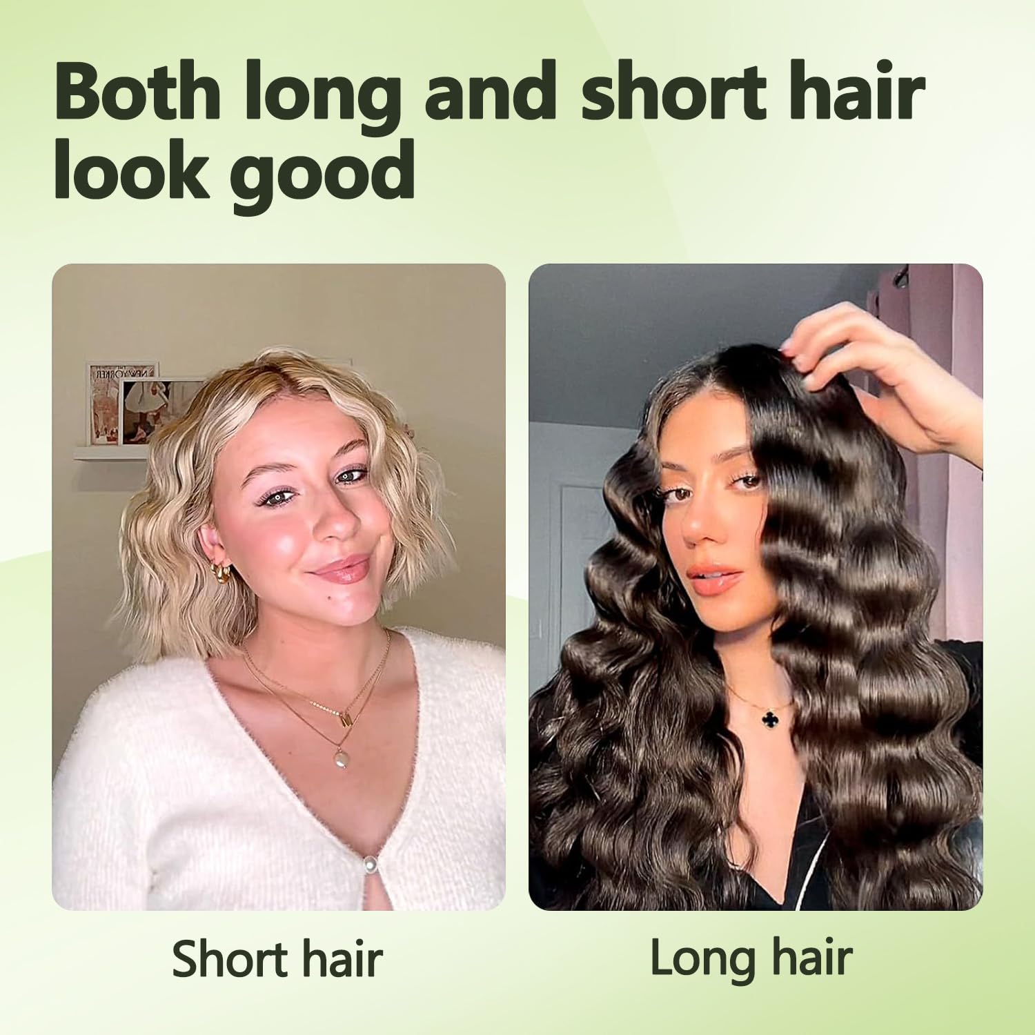 TOHUAN deep wave curler tool displayed open to show the premium ceramic coating that prevents hair frizz.