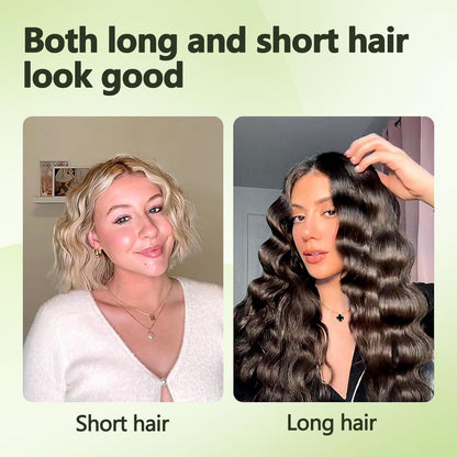 TOHUAN deep wave curler tool displayed open to show the premium ceramic coating that prevents hair frizz.