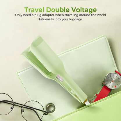 The complete packaging contents of the authentic USA imported TOHUAN wave curling iron hair crimper.