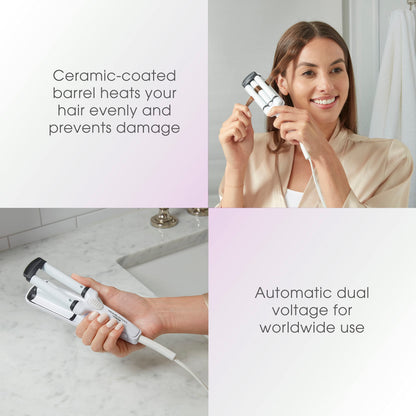 Conair ceramic deep wave styler contoured plates for frizz free hair styling