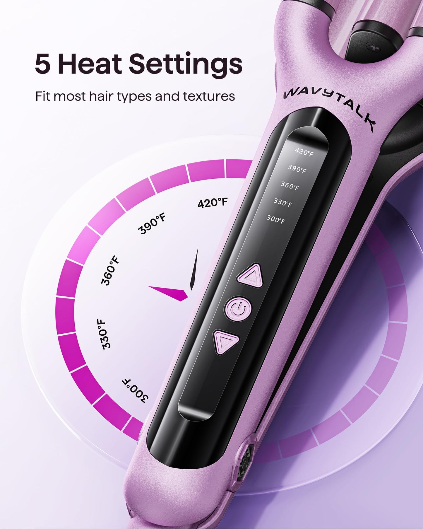 Wavytalk beach waves hair tool showcasing the protective heat insulated shell and cool tip design