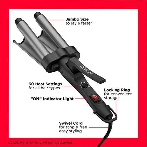 Close up of the ceramic heating plates on the Revlon jumbo beach wave curler