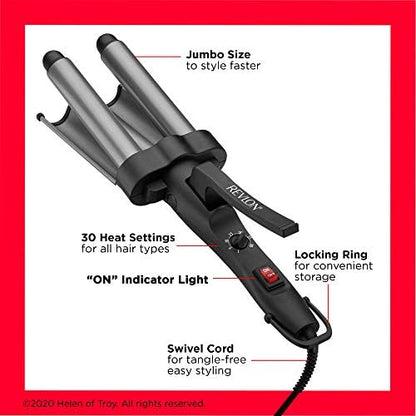Close up of the ceramic heating plates on the Revlon jumbo beach wave curler