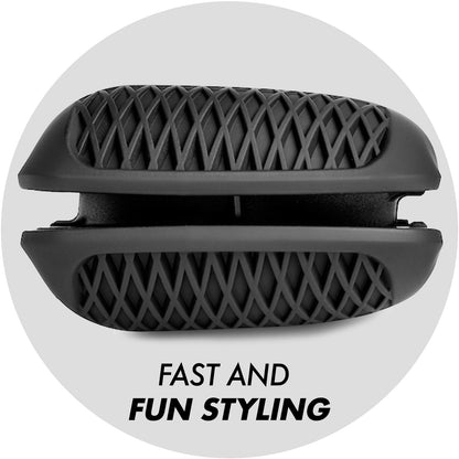 Sam Villa hair waver iron showcasing the ergonomic handle and 360-degree swivel cord.
