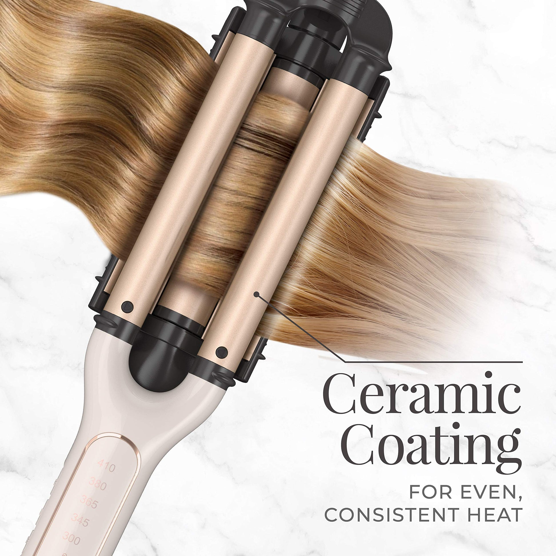 Side profile of the Remington deep waver styling tool pack of 2 configuration.