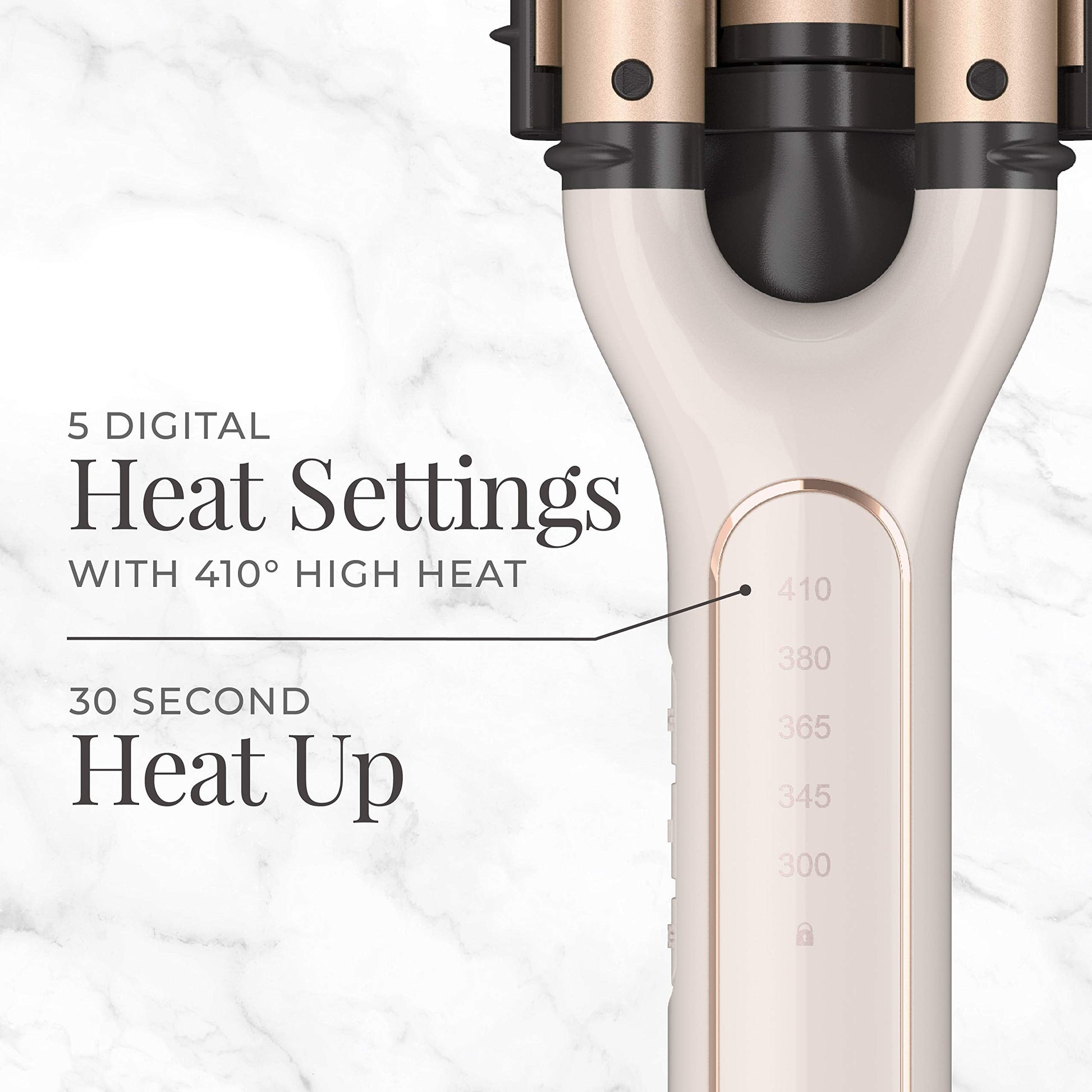 Remington adjustable hair waver showing the ergonomic handle and power controls.