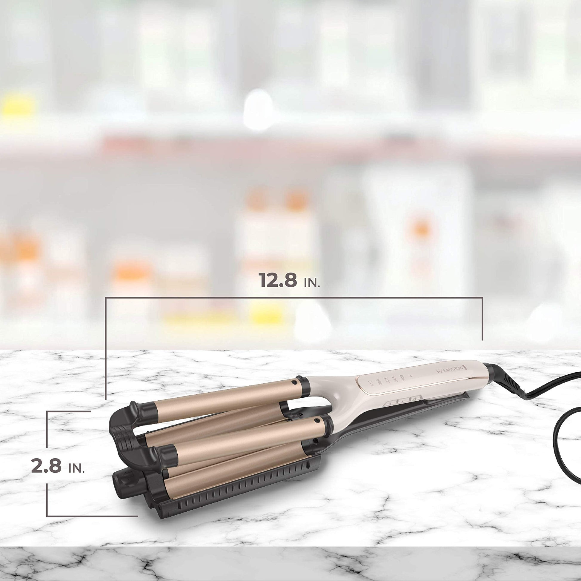 Remington multi style hair waver showing the safe heat resistant cooling tip.