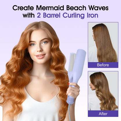 Tieumioe hair waver crimper displaying the five adjustable temperature control buttons and the power switch.