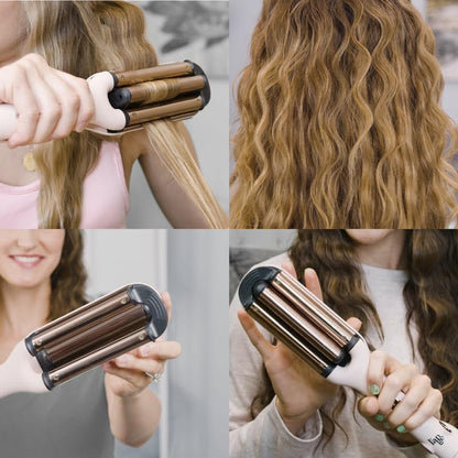 Close up of the digital temperature display on the L'ANGE Hair Le Vogue waver.