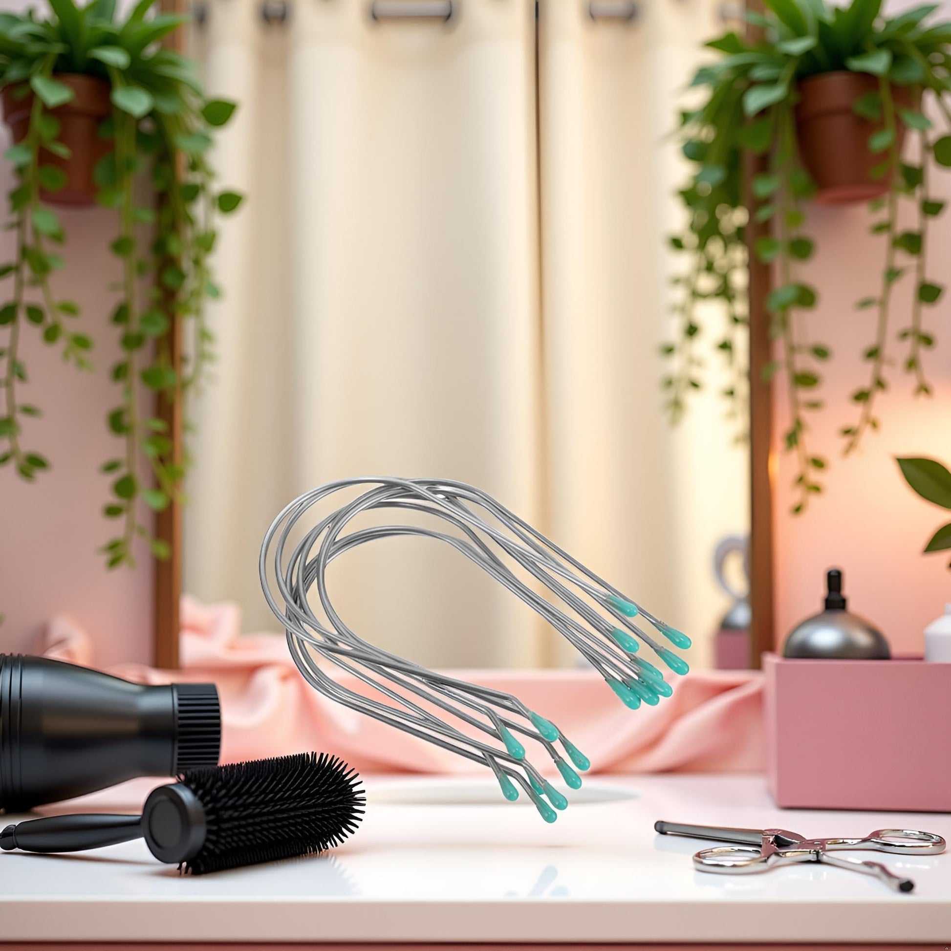 Secure lock metal pins with plastic tips for two inch hair curlers