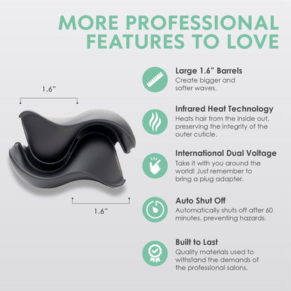 MINT deep S shaped hair waver plates for creating large volume waves.