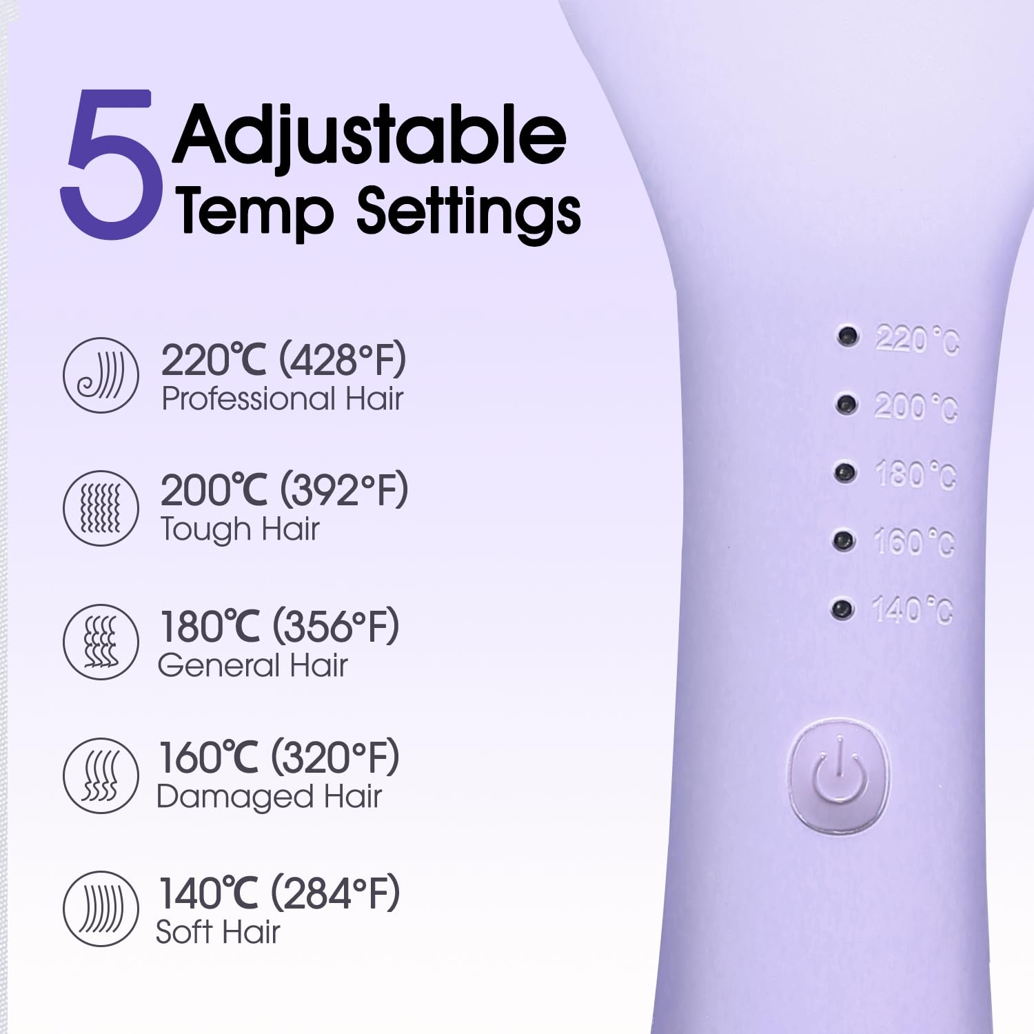 Tieumioe hair waver displayed with its premium travel friendly dual voltage power cord