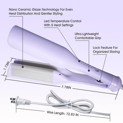 Tieumioe professional wavy curling iron packaging box showcasing product specifications