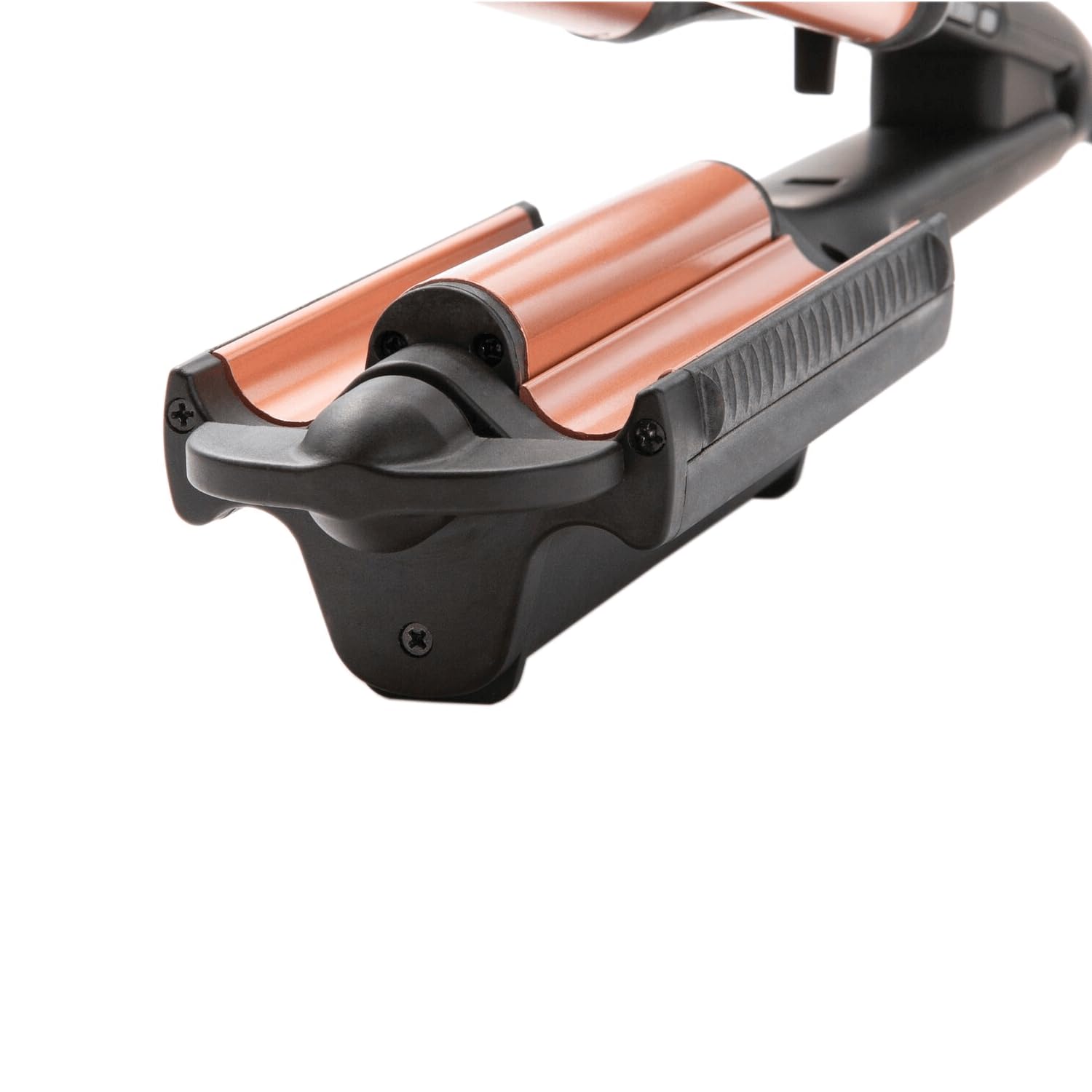 Side profile of the Ion Luxe adjustable styling tool showcasing the ergonomic locking mechanism