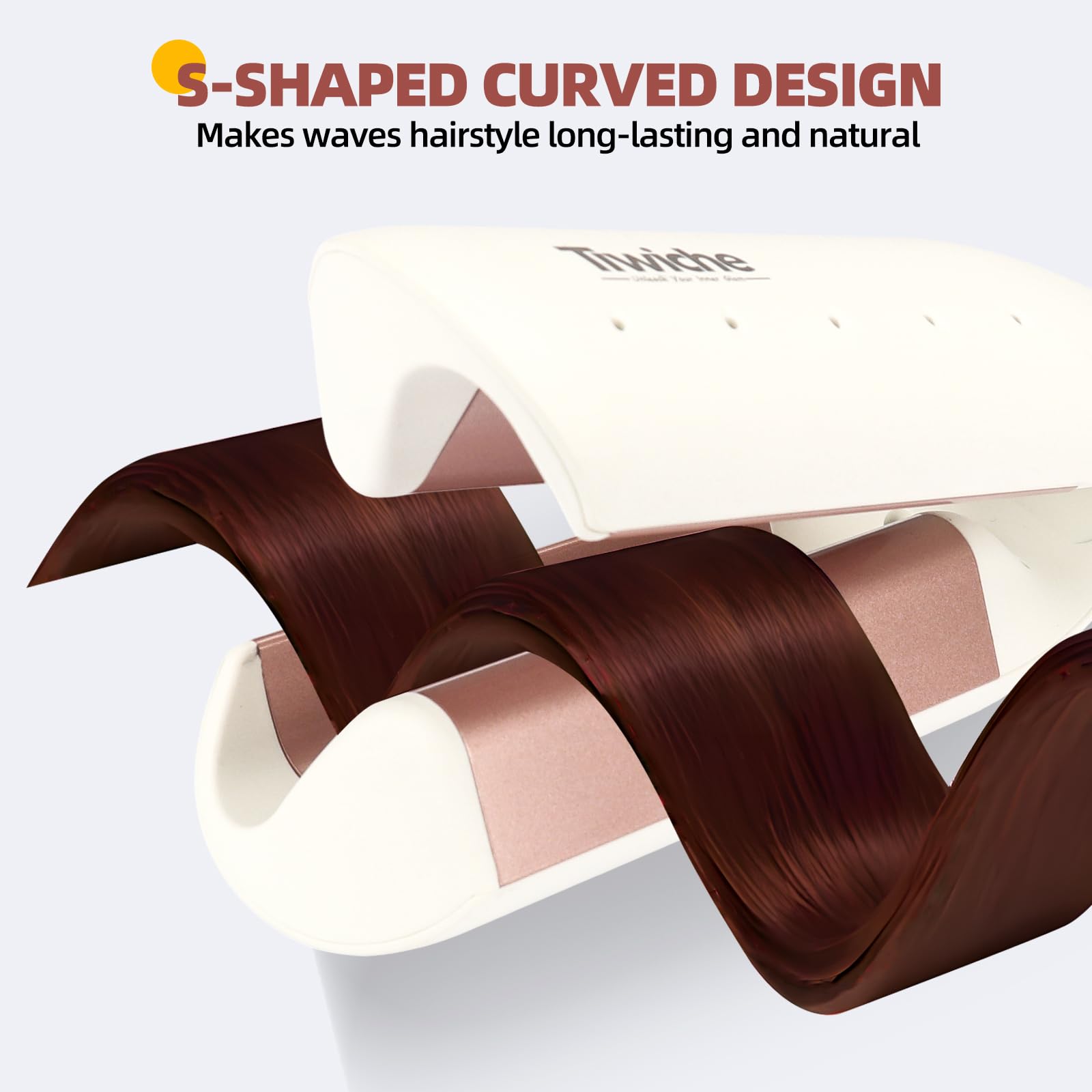 Tiwiche hair waver handle displaying the four temperature setting indicator lights.