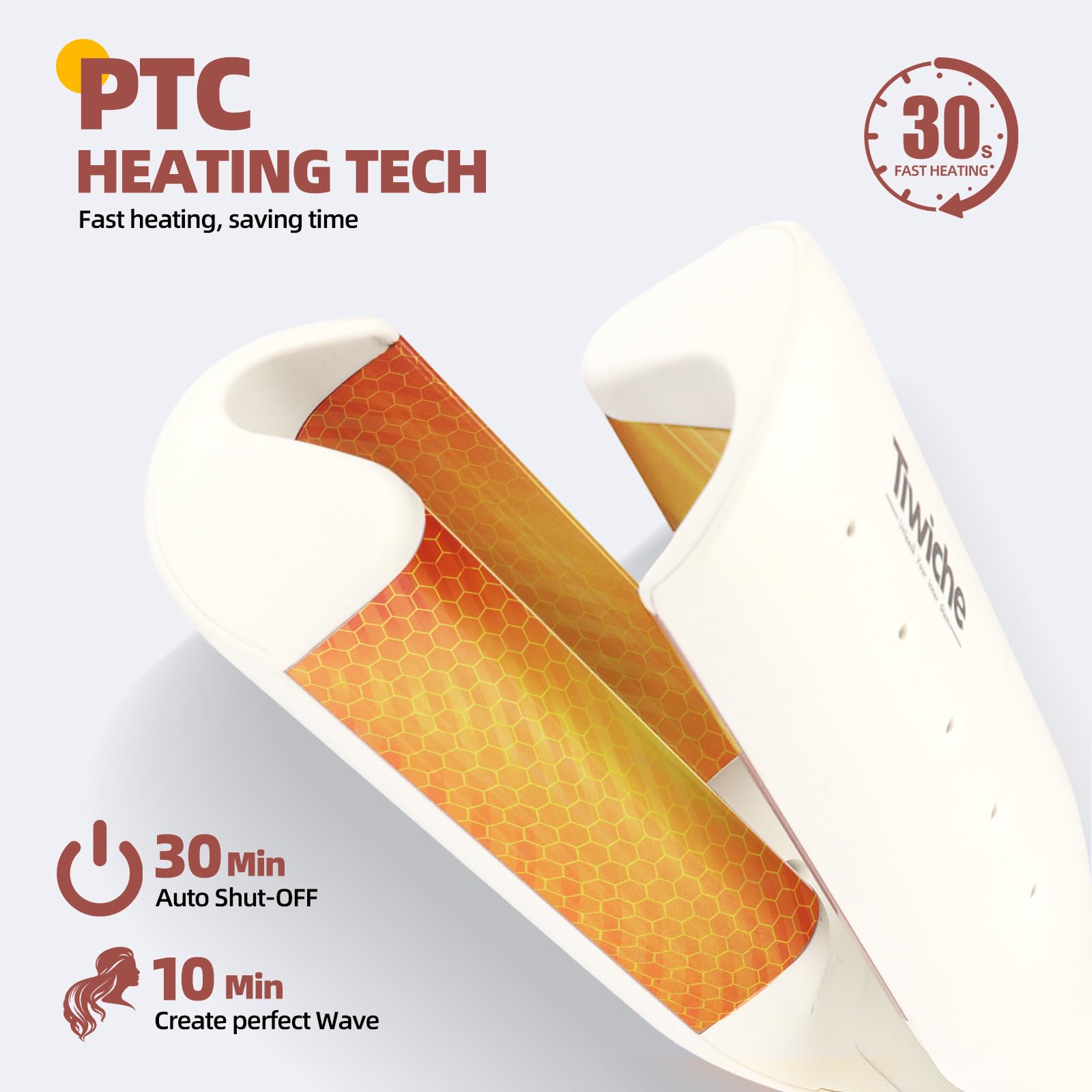 Dual voltage connection and 360-degree anti-tangle swivel cord on the Tiwiche hair curler.