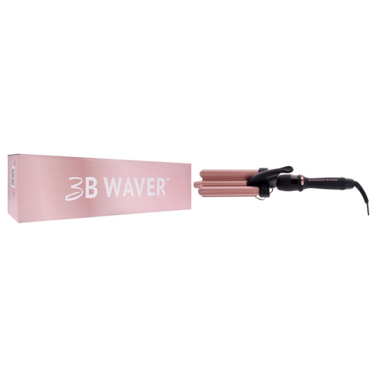 The Beachwaver Co triple barrel hair waver showing the digital LED screen and temperature control buttons.