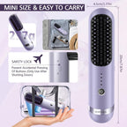 VAV portable 2 in 1 curling and straightening hot comb angled view