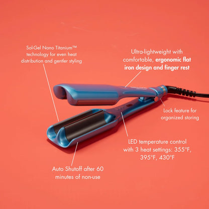 Authentic USA imported BaBylissPRO compact deep waver in its official blue finish