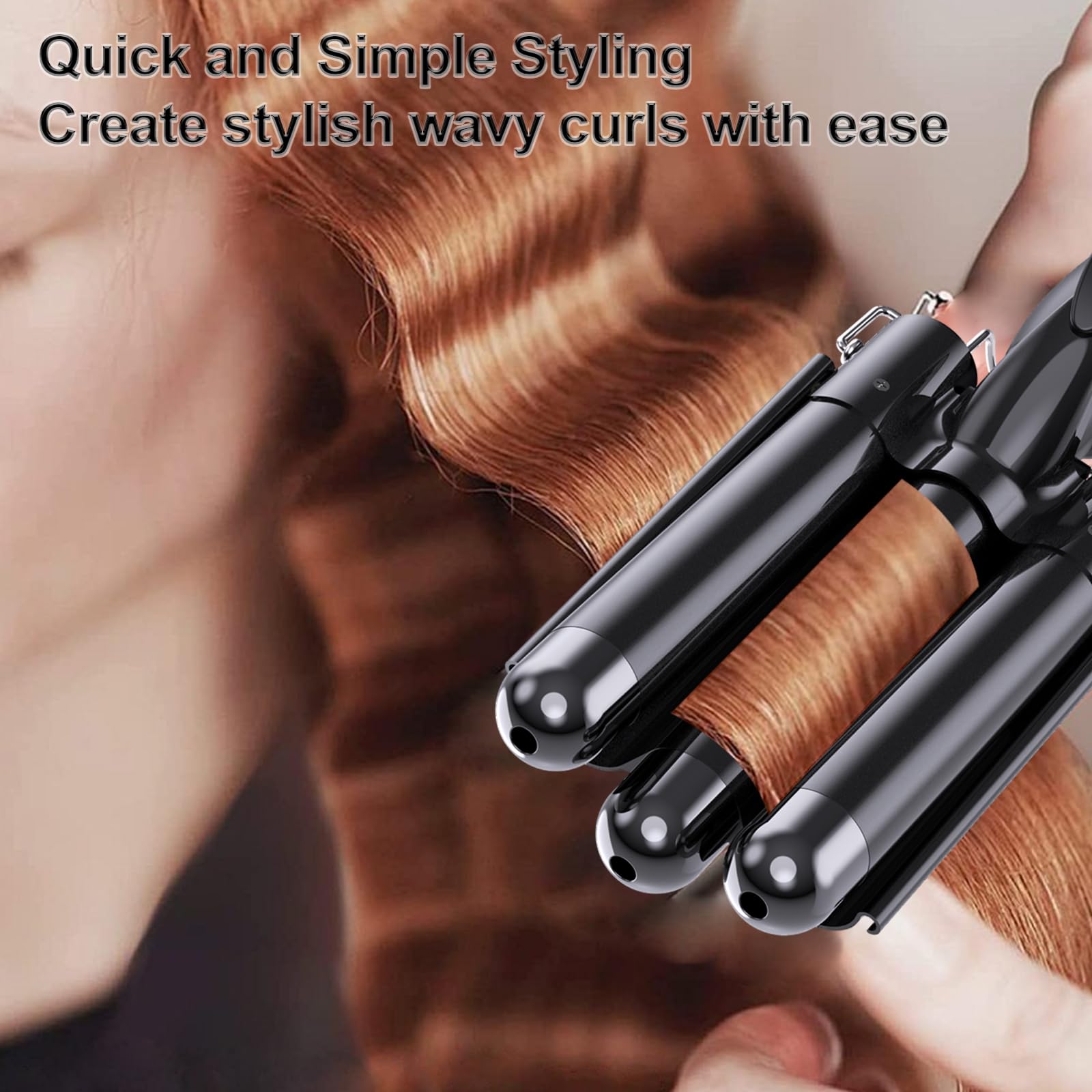Asani Kuwa triple barrel styling iron with cool touch tips for safe handling.