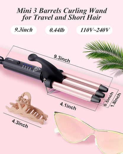 Authentic Youuish mini crimper packaging with the dual voltage travel features highlighted.