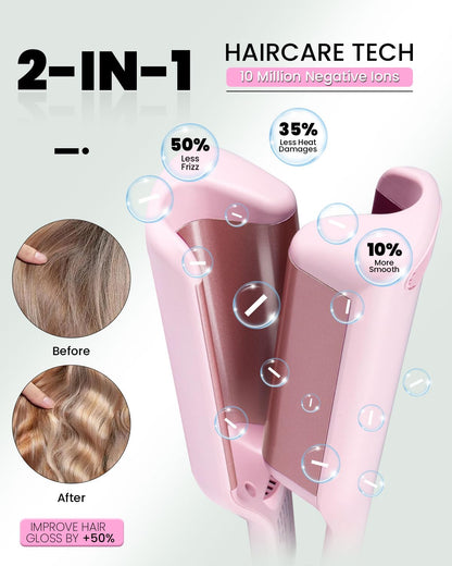 WEEYUM 1.25 inch hair styling tool showing the temperature controls and power switch