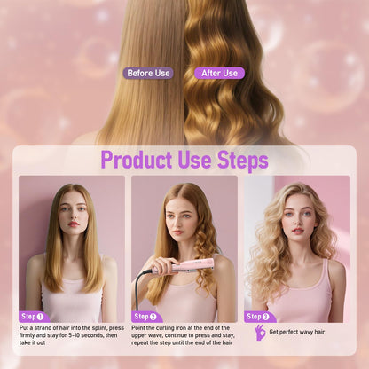 AmoVee professional hair waver showing the ergonomic handle and power cord connection.