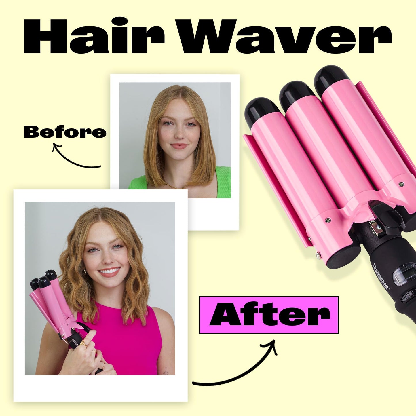 Trademark Beauty jumbo hair curler tourmaline ceramic barrels side view close up