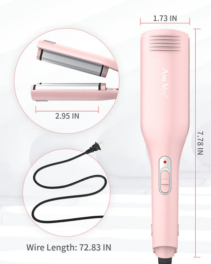 Packaging view of the authentic USA imported AmoVee three barrel curling iron.