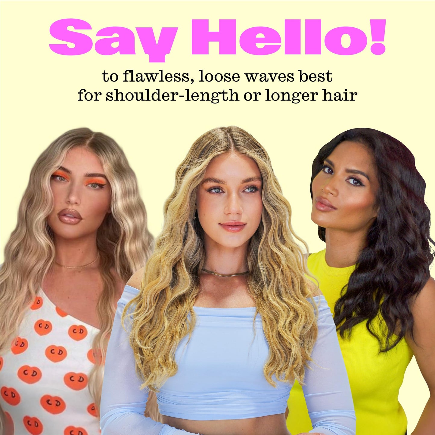 Babe Waves Jumbo hair styling tool showing 360-degree tangle-free swivel power cord