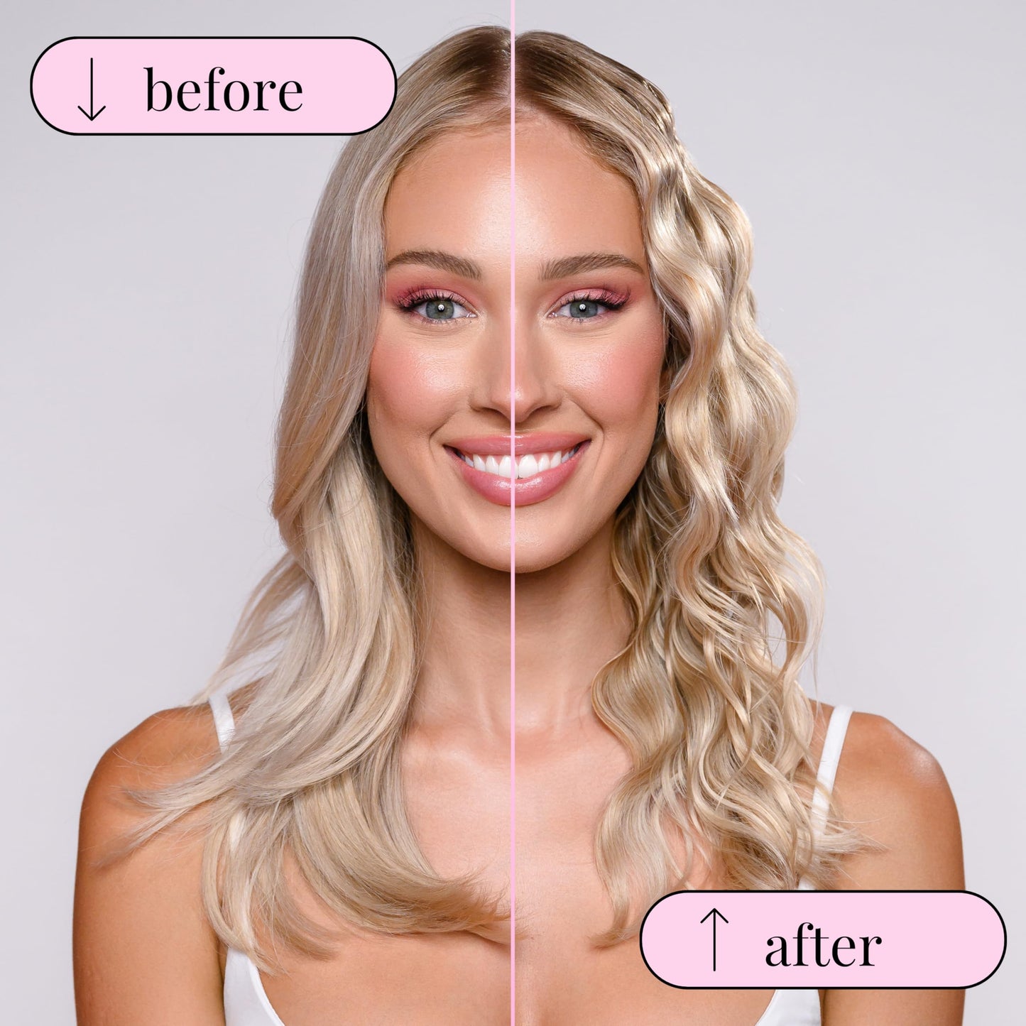 Authentic Mermade Hair pink double wave tool highlighting the corded electric base