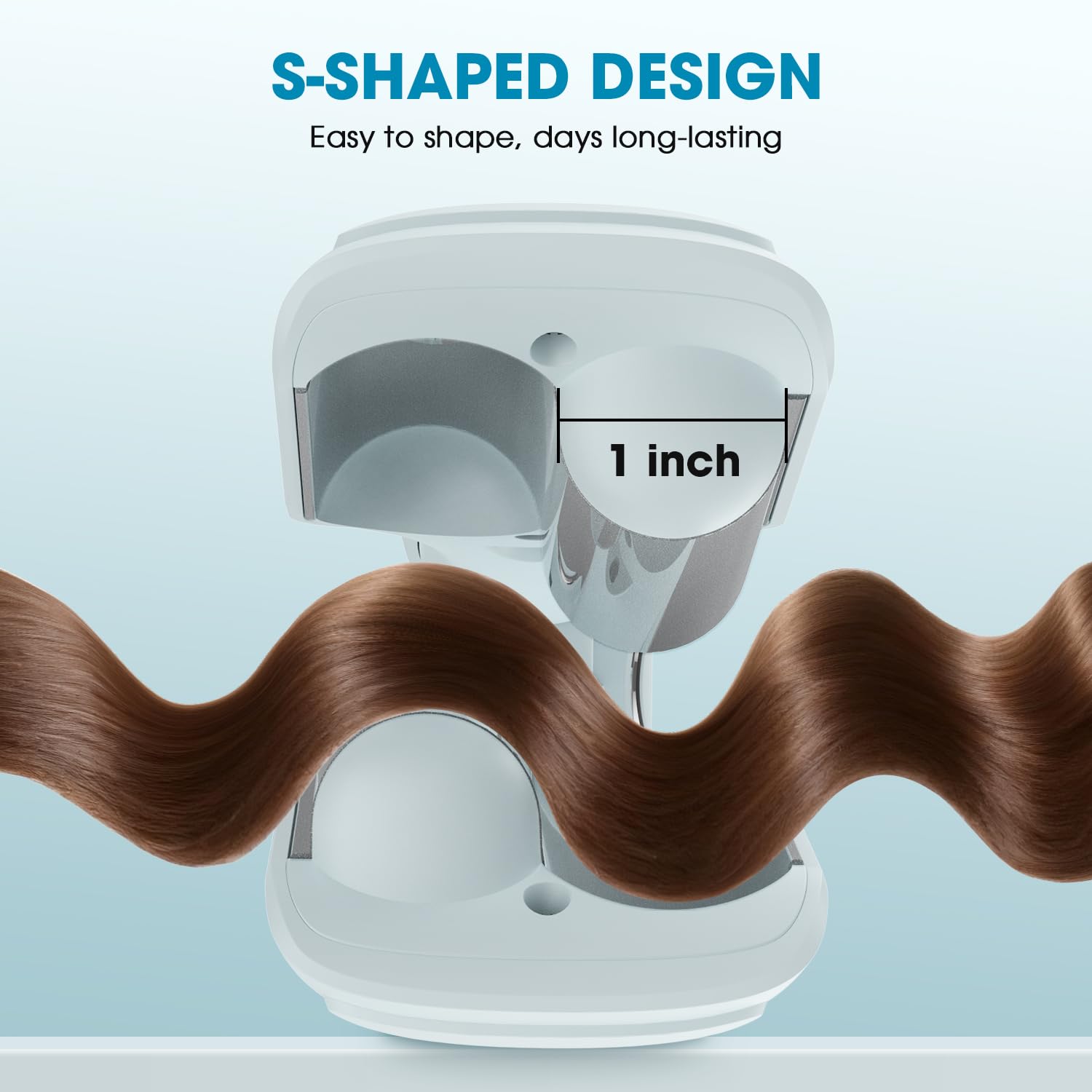 MiroPure deep waver tool showcasing the 360-degree swivel power cord connection and temperature buttons.