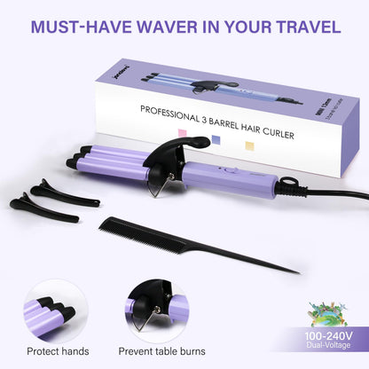 Janelove purple hair crimping tool showing cool tip