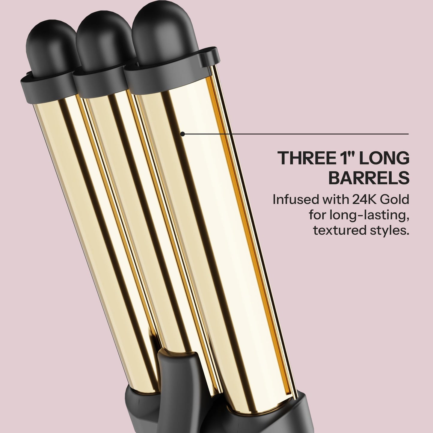 Side view of the Hot Tools Pro Artist hair waver highlighting the ergonomic soft-touch handle grip