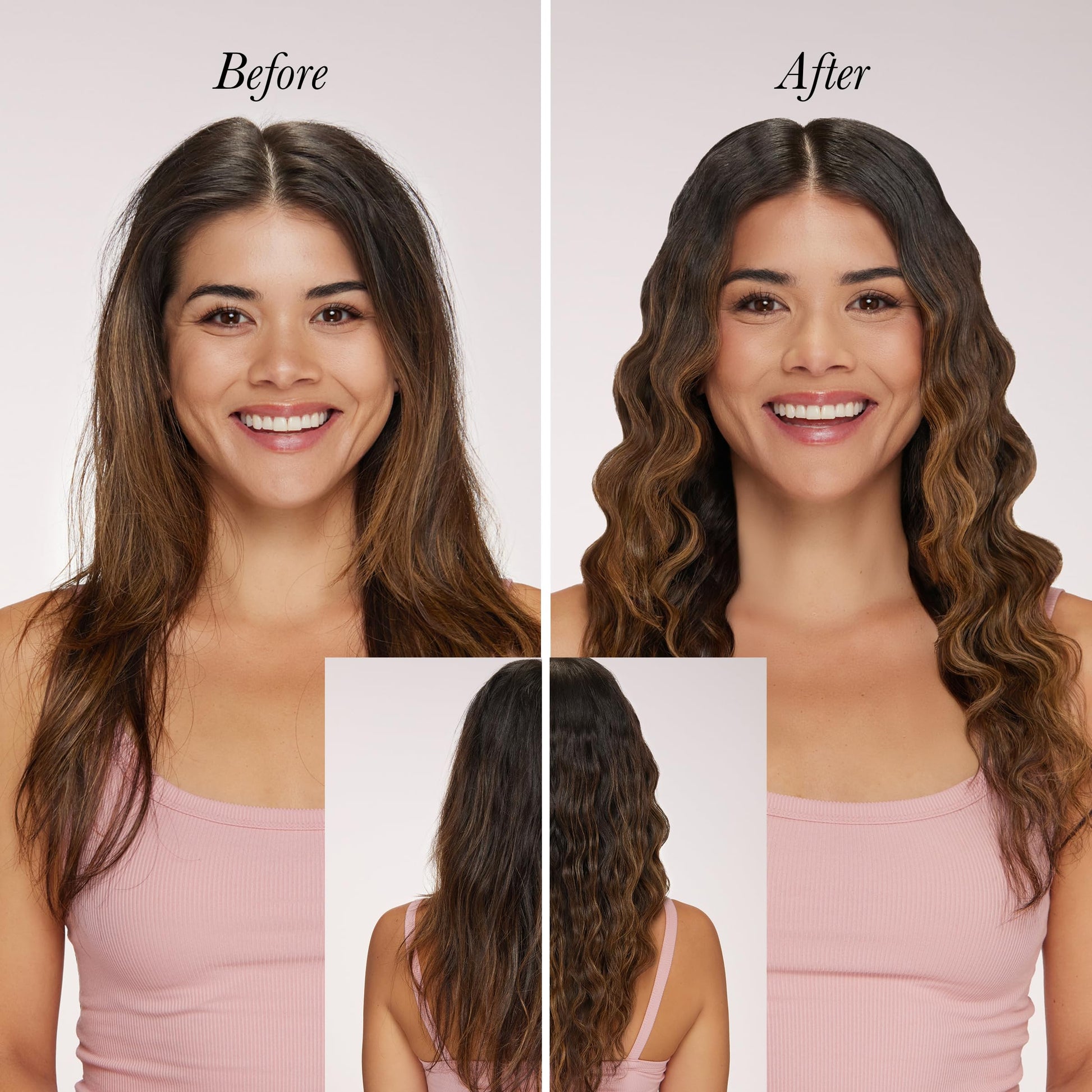 Close up view of the nineteen millimeter tight wave setting on the L'ANGE Hair titanium waver tool