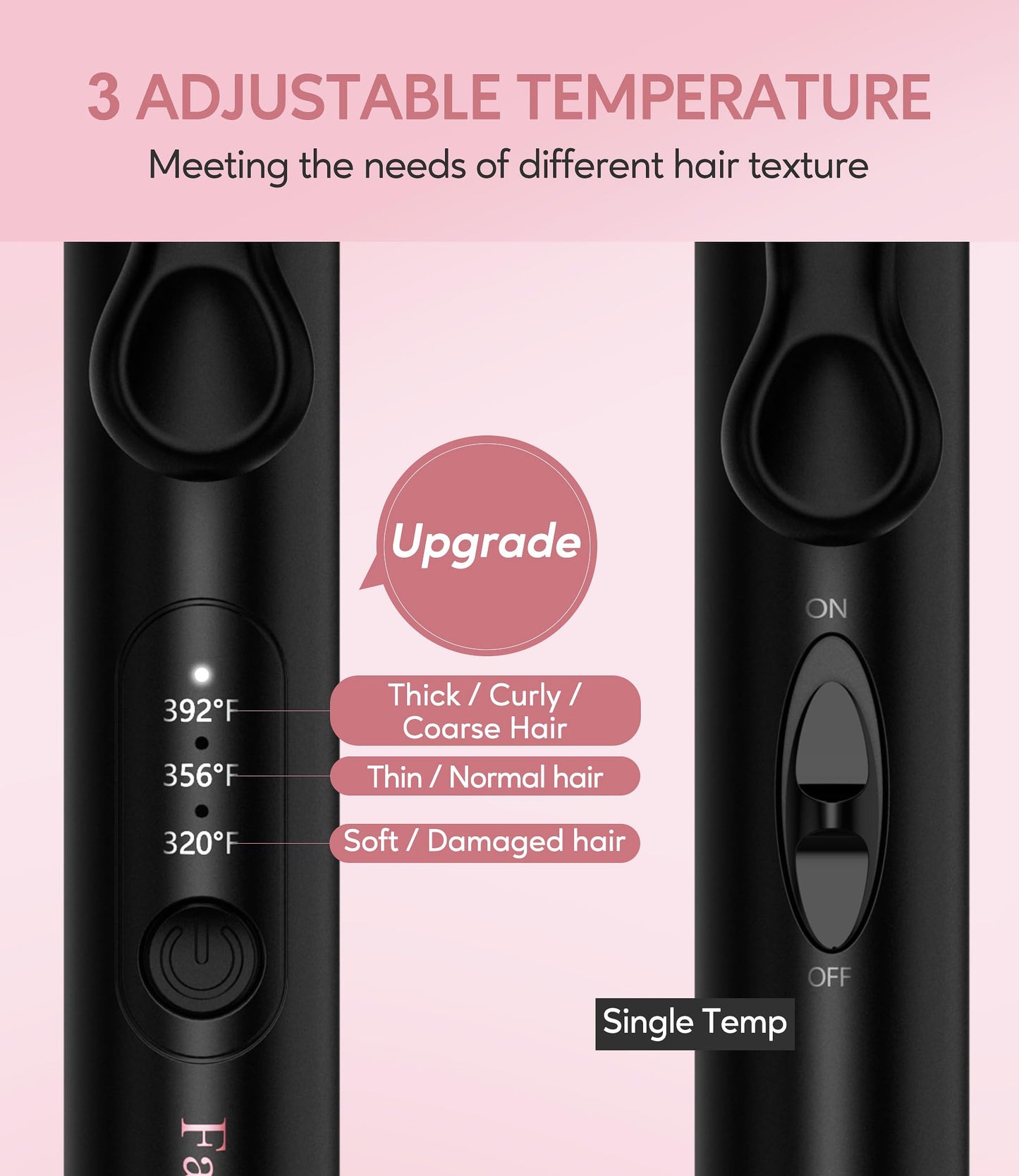 Farery triple barrel mini waver lifestyle shot on a vanity counter.